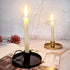 2 Pcs 4 Inch Black Iron Candle Holder for Taper Candles, Dinning, Wedding, and Party Decoration