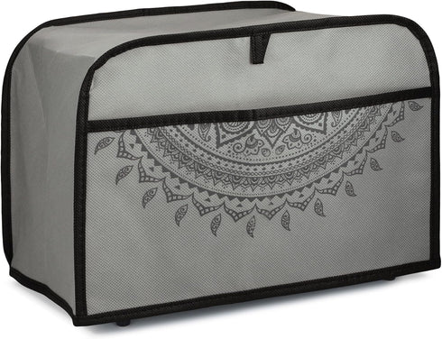 kwmobile Cover for 2 Slice Toaster - Compatible Toaster Cover - Indian Sun Grey