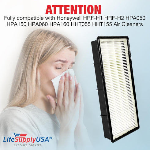 LifeSupplyUSA True HEPA Filter Replacement for Honeywell HRF-H1 HRF-H2 HPA050 HPA150 HPA060 HPA160 HHT055