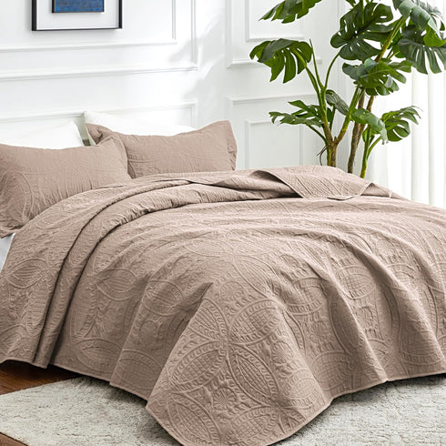 Set 3 (1 2 Love's cabin King Size Quilt Bedding Burlwood Bedspreads - Bed Lightweight Bedspread Comforter - Coin