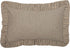 VHC Brands Sawyer Mill Throw Pillow - Dark Gray and Cream Stripe Cotton Decorative Cushion with Ruffle 14x22