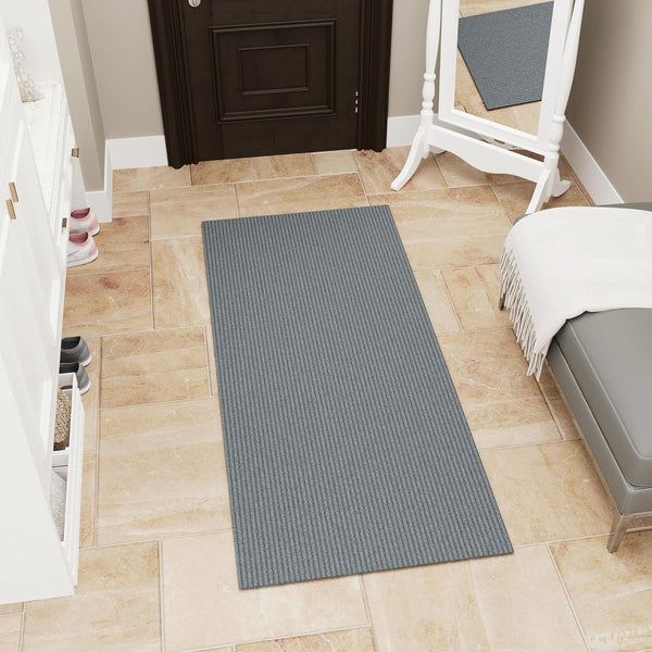 Ottomanson Non-Slip Rubberback Area Rug - Solid Design Indoor/Outdoor Rug for Entryway, Living Room, 2' x 4'