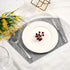 SHACOS Small Round Table Placemats Set of 4 - Wedge Placemats, Heat Resistant Woven Vinyl Table Mats (Silver Gray)