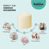 BOLSIUS 6 Ivory Pillar Candles Bulk - 3x3 Inches Set, 25+ Hours Clean Burning, Unscented Dripless Dinner Pillars