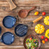 VICRAYS Ceramic Spoon Ladle Rest, Kitchen Stove Holder for Spatula, Dishwasher Safe, 5.2 Inches, Blue Set of 4