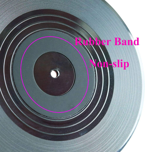 Funny Retro Vinyl Record Coasters for Drinks with Vinyl Record Player Holder for Music Lovers, Set of 6 Conversation