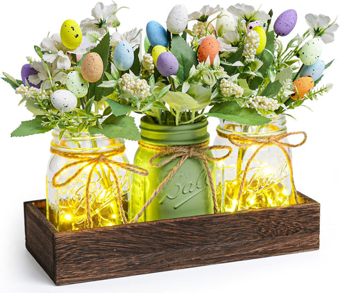 DUOER Easter Centerpiece Table Decorations for Table Runner Farmhouse Coffee Table Decor with