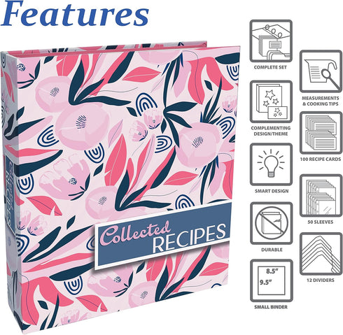 Better Kitchen Products Recipe Binder: 8.5" x 9.5" Organizer Set with 50 Page Protectors