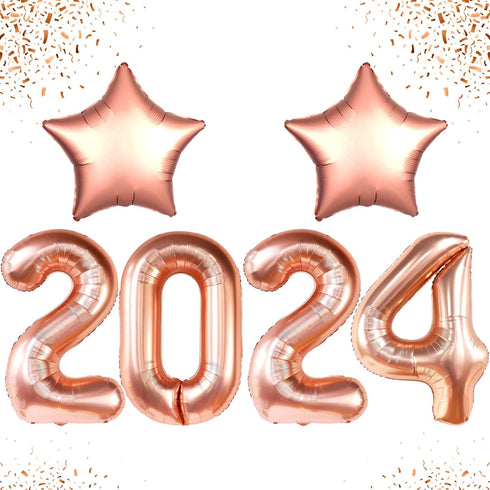 KatchOn Rose Gold 2025 Balloons - Giant 40 Inch Graduation Decorations, Class of 2025 Balloons