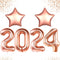 KatchOn Rose Gold 2025 Balloons - Giant 40 Inch Graduation Decorations, Class of 2025 Balloons