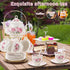 TATSUMI 20-Pieces Set Sets Sets Home&Party(016) Tea For Adult with Golden Metal Rack,Porcelain Tea For Women,Tea Gift