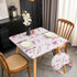Small Fitted Square Tablecloth 34x34 Inch - Spring Magnolia Pink Floral Non