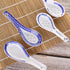 VanEnjoy Set of 4 Blue and White Ceramic Soup Spoons - Chinese/Japanese Tradition