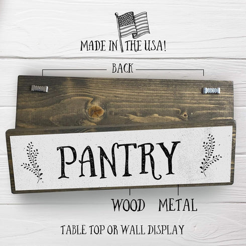 Kitchen Wood Signs, Medium - Wood and Metal, Pantry