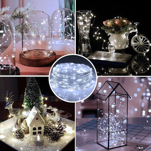 HOBAYS 6 Pack 7ft 20 Fairy Lights Battery Operated LED Mini String Lights Twinkle Lights Silver Wire Firefly Starry