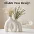 Set CEMABT Modern Nordic Boho Vase - Elegant Beige Matte Ceramic Home Decor for Living Room, Bookshelf, Mantel