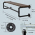 Industrial Pipe Clothes Rack with Top Shelf and 3 Hooks, 41''L Wall Mounted Heavy Duty Iron Garment Rack