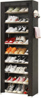 PENGKE 9-Tier Shoe Storage Organizer with Dustproof Cover - Closet Cabinet Shelf