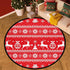 Christmas Boho Round Rug, Merry Christmas Area Rug for Bedroom Living Room, Non-Slip Floor Mat Carpet