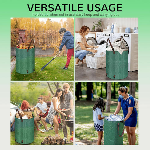 INGFLOW 200L 48 leaf Collector Bag, Shoulder Strap, and Drawstring Reusable Yard Garden Bag for Leaves and Lawn Trash