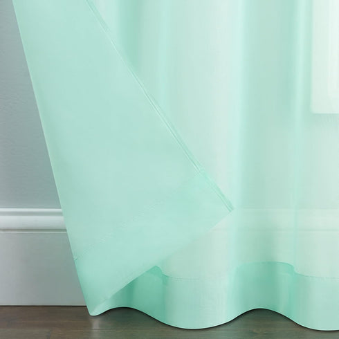 PAIRS TO GO Rod Pocket Sheer Window Curtains - 2 Panels for Bedroom or Living Room, 59 in x 63 in