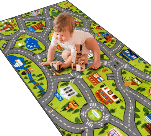60" 32"Ultra STARUIA Kids Carpet Playmat Rug, x Non-Slip Car Rug Play Mat Learn and Have Fun Educational City Road Car