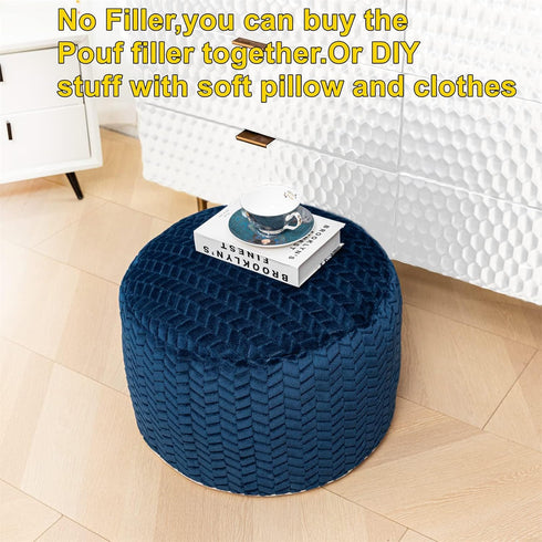 Asuprui Pouf Ottoman Unstuffed Ottoman Foot Rest Floor Pouf Round Pouf Seat Floor Bean Bag Chair Foldable Floor Chair