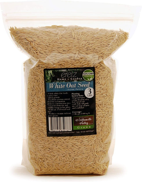 Eretz White Oat Seed by - CHOOSE SIZE! Oregon Grown Oat Grains- No