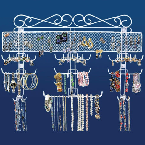 Jobar Organizing Jewelry Valet Coated Wire (White) 14.5"H x 23.75"W x 2.375"D