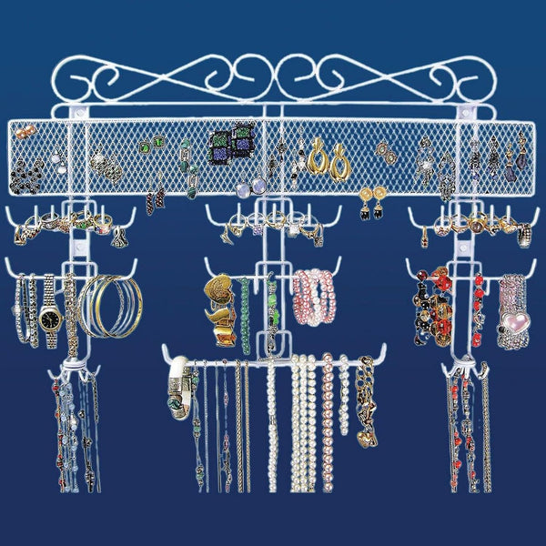 Jobar Organizing Jewelry Valet Coated Wire (White) 14.5"H x 23.75"W x 2.375"D