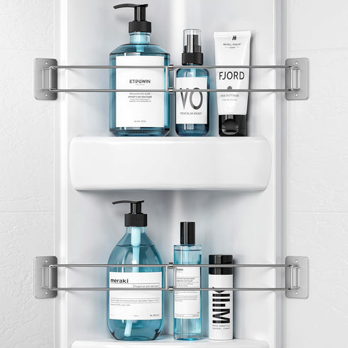 songsoso 2 Pack RV Shower Corner Storage Bar, Camper Shower Caddy, 713 Inches