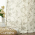 84 Inch 2 Lazzzy Charlotte Green Floral Curtains Length Linen Farmhouse Curtain Back Tab Drapes for Living Room Bedroom