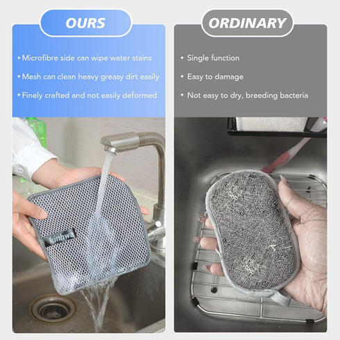 7inchx7inch 9 Pack) KinHwa Kitchen Washcloths for Dishes Absorbent Microfiber Dish Cloths Quick Dry Dish Rags with Poly