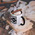 3dRose Black and White Chevron Monogram Initial W Mug - Black/White, 11 oz
