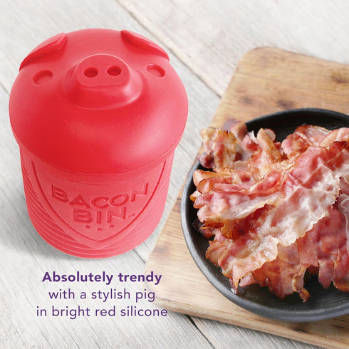 1 Talisman Designs Bacon Bin Grease Strainer & Collector | Family Friendly Kitchen Tools | Fun & Functional Silicone