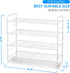 Simple Trending 4-Tier Stackable Shoe Rack - Expandable & Adjustable Shoe Organizer Storage Shelf, Wire Grid, White