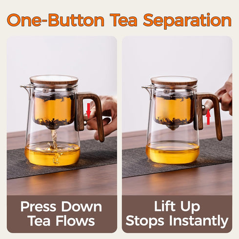 27 oz (800 ml) Enchanted Tea Pot, Magic Tea Pot for Loose Leaf Tea Steeper, Heat Resistant Borosilicate Glass Teapot