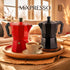 Mixpresso Black 3 Cup Moka Pot, Classic Italian Coffee Maker for Gas, Electric Stove Top, Makes 3 Espresso Cups