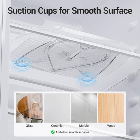 LAMU 2Pack Lazy Susan Turntable Organizer for Refrigerator, Rotating Rectangular Storage for Cabinet, Pantry, Clear
