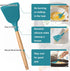 E-far Blue Silicone Cooking Utensils Set, 10-Piece Kitchen Tools with Wooden Handle for Nonstick Cookware, Heat