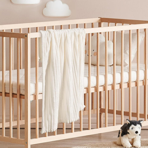 MIULEE Super Soft Baby Throw Blanket, Lightweight Fleece Warm Plush Cozy Bed Blanket 30"x40", Stripe Pattern, Cream