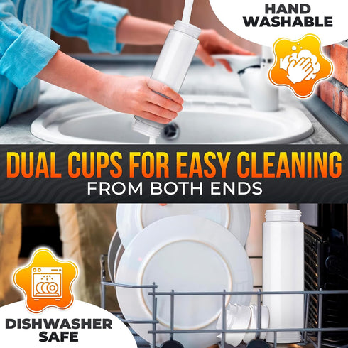 Set 6 16 oz of Inverted Condiment Squeeze Bottles Upgraded Design with Added Sealing Gaskets, Self-Closing Valve