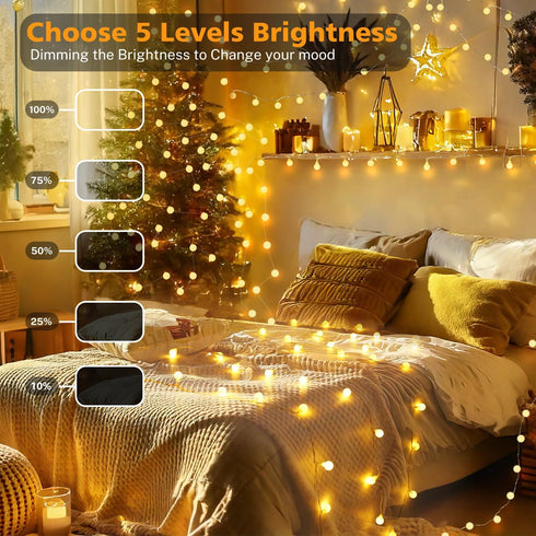 16.5ft 50LED OMIKA Christmas String Lights Battery Operated with Remote Warm White Multicolor Fairy Light Indoor
