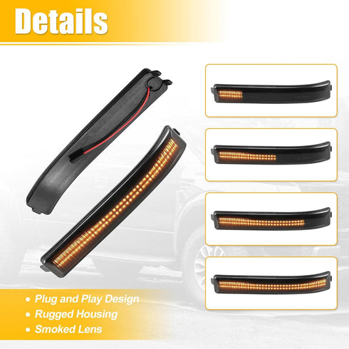 X AUTOHAUX LED Turn Signal Light Assembly for Ford F-150 2009-2014, 2pcs Amber Light