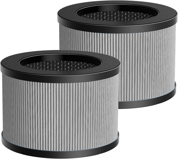 MK06 MK01 True HEPA Replacement Filter 2 Pack Compatible with AROEVE MK01 MK06 and Kloudi DH-JH01 Air Purifier