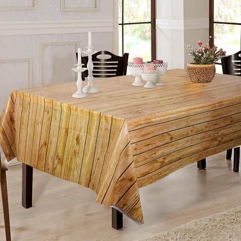 PHOGARY 3PCS Wood Grain Tablecover, Rectangular Tablecloth for Rustic Wedding Baby Shower Decoration
