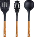 Megachef Nylon Tool Cookware Utensil Set, 7 Piece, Black and Wood Texture