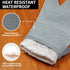 Hovico Silicone Oven Mitts, 2PCS Grey Oven Gloves with Non-Slip Waterproof, Heat Resistant 600 Degree