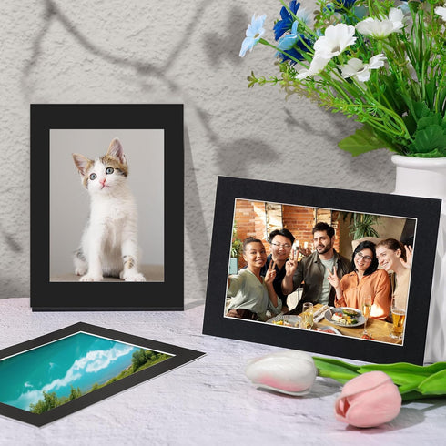 15 Pack 12x16 9x12 Black Picture Mats, Frame Mattes for Pictures Display Photo Frame Mat Core Bevel Cut Mat Board Show