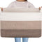 OIAHOMY Extra Large Blanket Basket, 90L Cotton Rope Woven Laundry Basket for Toy & Blanket Storage (Gradient Brown)
